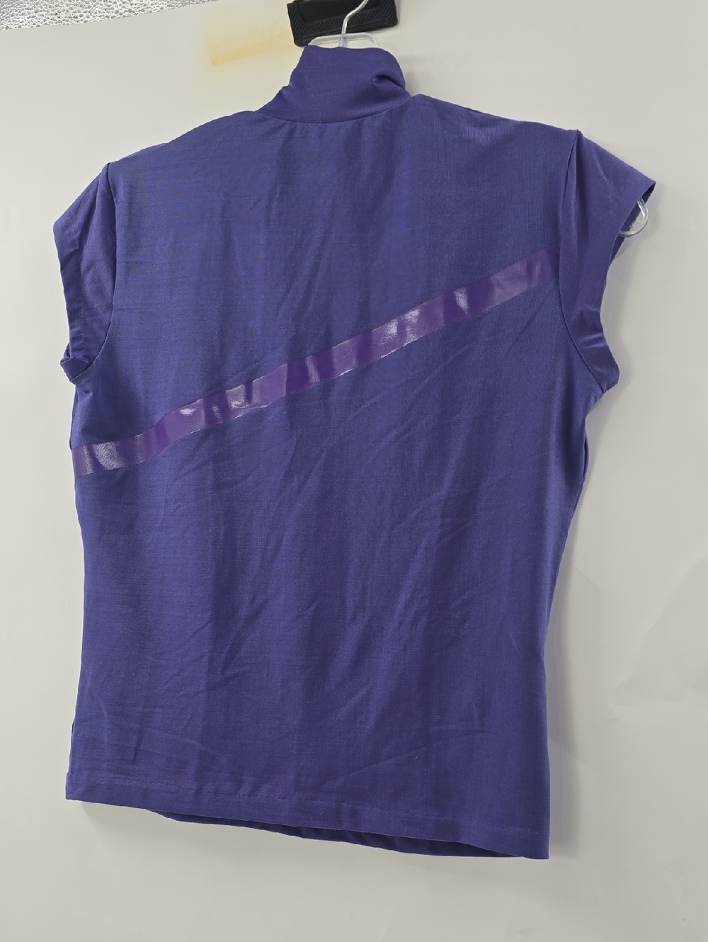 Fendi Slim Fit Purple Cap Sleeve Mock Neck Top - Picture 8 of 8